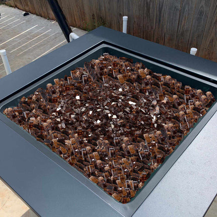 Fire Pit Glass, 10 lb Copper Reflective 1/2-Inch