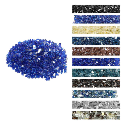 Fire Pit Glass, 35 lb Reflective Half-Inch, Cobalt Blue