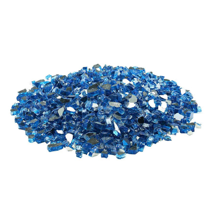 Fire Pit Glass, Pacific Blue, 10 lb, 1/2 in Reflective