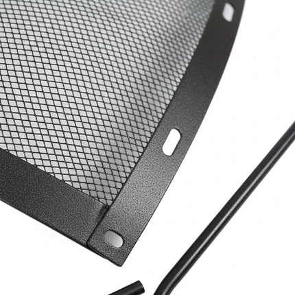Fire Pit Spark Guard, Round Metal Mesh, Includes Poker, 70 cm