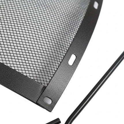 Fire Pit Spark Guard, Round Metal Mesh, Includes Poker