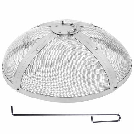 Fire Pit Spark Screen, 20 In Stainless Steel, Ring Handle