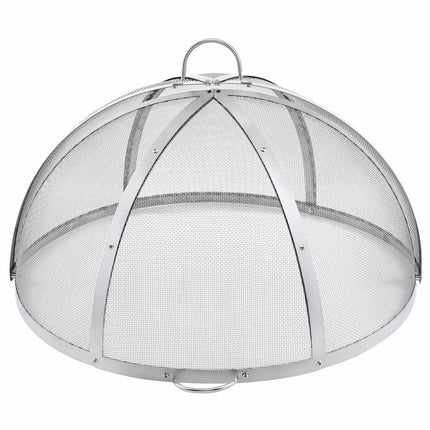 Fire Pit Spark Screen Lid, 36-Inch Stainless Steel, Handles