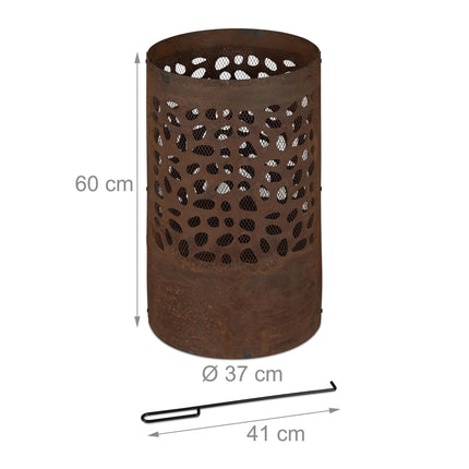 Fire barrel with spark protection