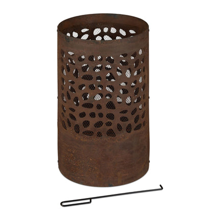 Fire barrel with spark protection