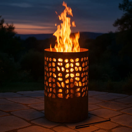 Fire barrel with spark protection
