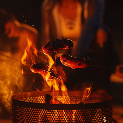 Fire basket mesh rust-colored