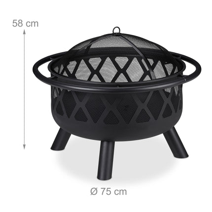 Fire basket with spark protection