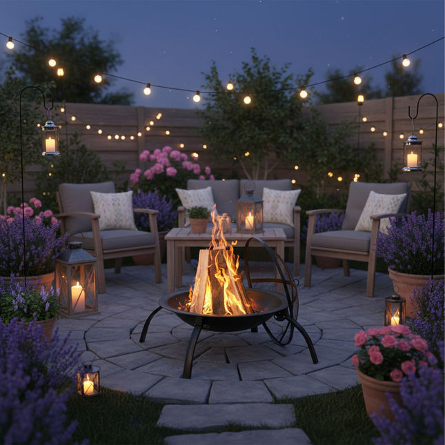 Fire bowl XL with grill accessories