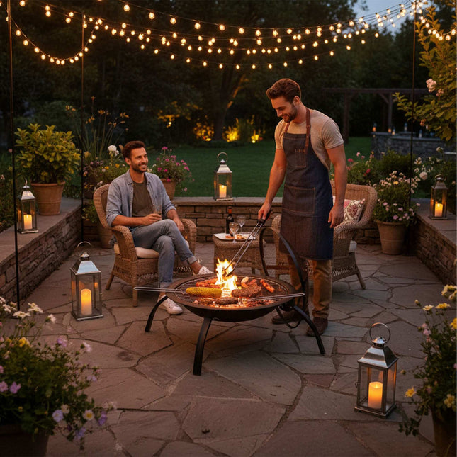 Fire bowl XL with grill accessories
