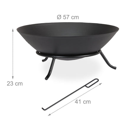 Fire bowl in cast iron