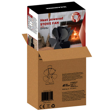 Fireplace Fan, 5-Blade Heat Powered