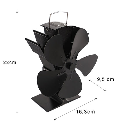 Fireplace Fan, 5-Blade Heat Powered