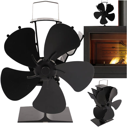 Fireplace Fan, 5-Blade Heat Powered