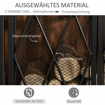 Fireplace Screen, Foldable 3-Panel, Black Metal 120x79 cm