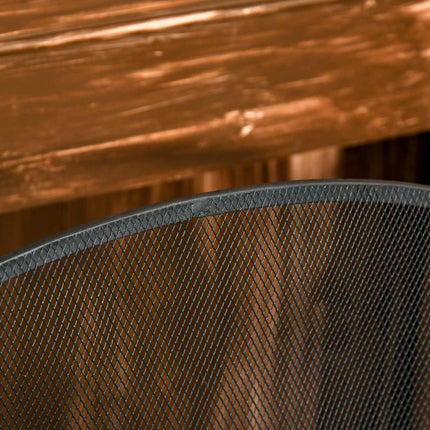 Fireplace Screen, Foldable Metal Spark Guard, Black, 110x24x76.5 cm