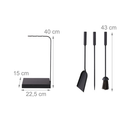 Fireplace Tool Set – 4-Piece Metal Accessories