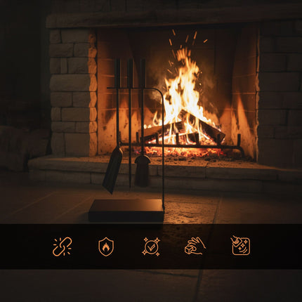 Fireplace Tool Set – 4-Piece Metal Accessories