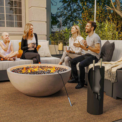 Fireplace Tool Set, 4-Piece, Metal, Black