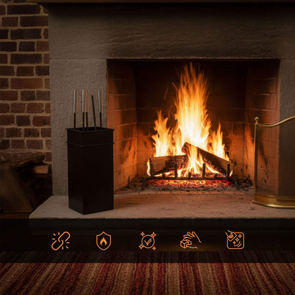 Fireplace Tool Set, 5-Piece Iron Accessories