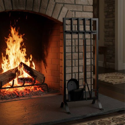 Fireplace Tool Set, 5-Piece Iron Accessories