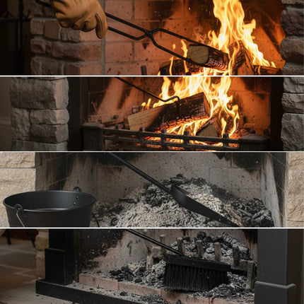 Fireplace Tool Set, 5-Piece Iron Accessories