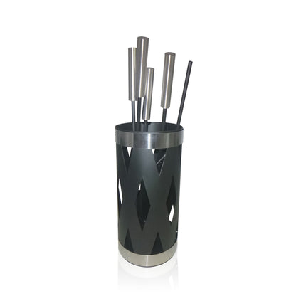 Fireplace Tool Set, 5-Piece Iron & Steel