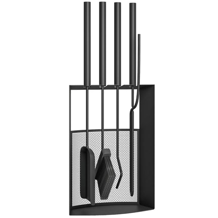 Fireplace Tool Set, 5-Piece, Metal, Black