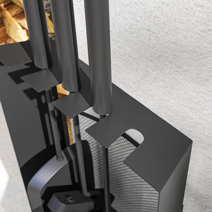 Fireplace Tool Set, 5-Piece, Metal, Black