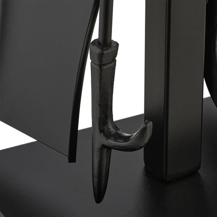Fireplace Tools Set with Metal Stand and Leather Handles