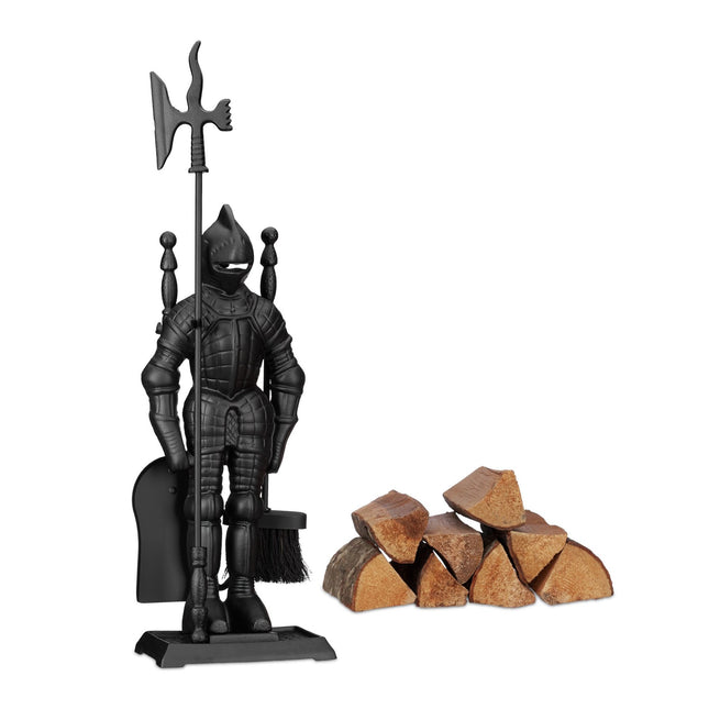 Fireplace knight cast iron four parts
