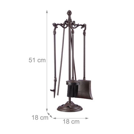 Fireplace set 5 parts cast iron