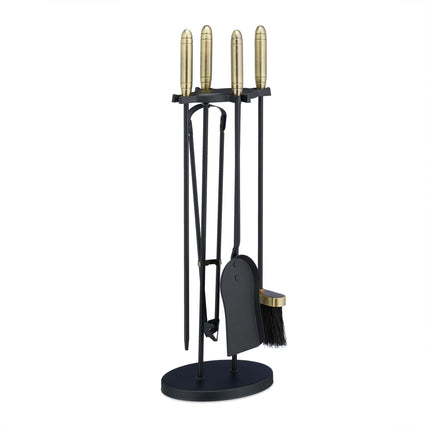 Fire stand with 5 parts in black/gold