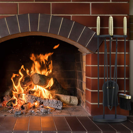 Fire stand with 5 parts in black/gold