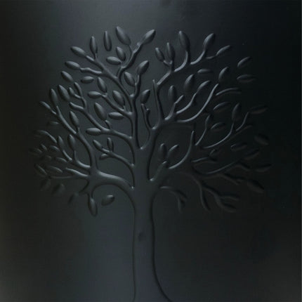 Firewood Baskets, 2 Pcs, Black Metal, Leather Handles