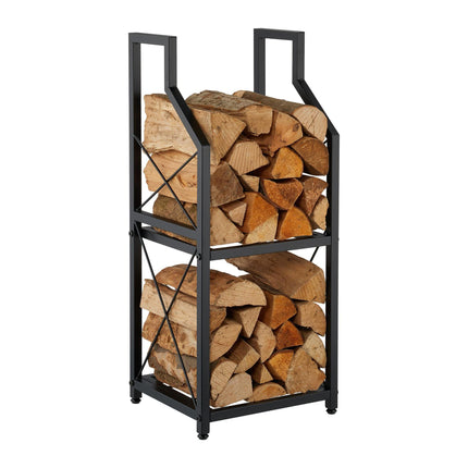 Firewood Rack, 2-Tier Iron Log Storage