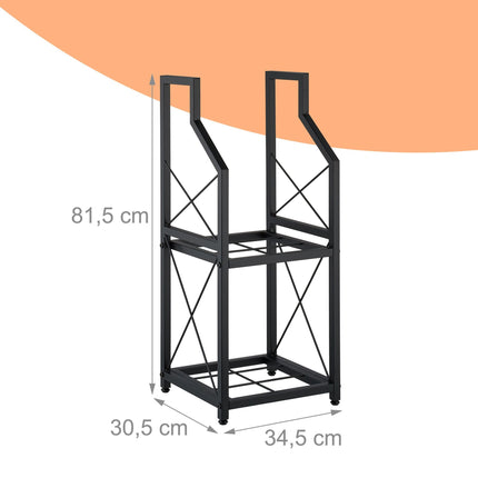 Firewood Rack, 2-Tier Iron Log Storage