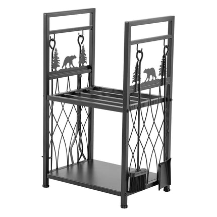 Firewood Rack 45.5cm, 2-Tier with Tools, 400 lb