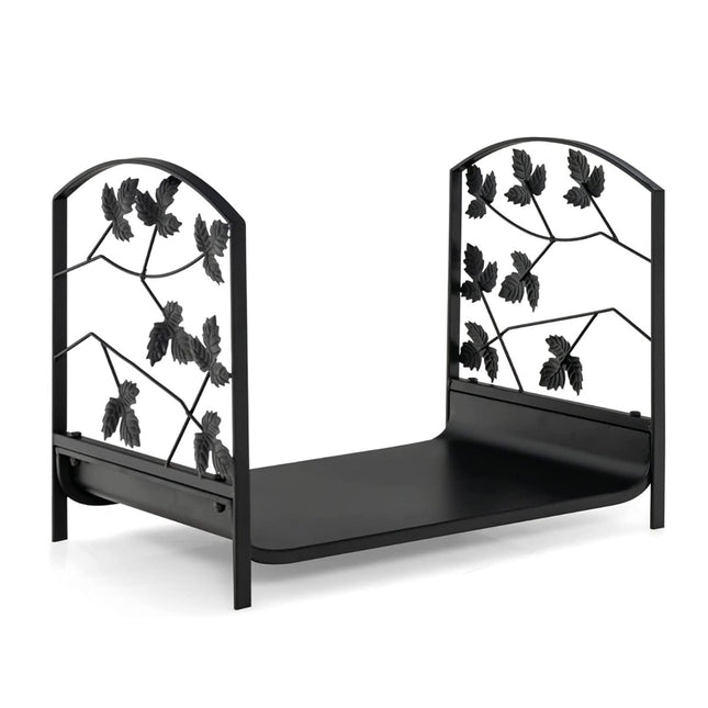 Firewood Rack, Heavy-Duty Steel, 48x34x41 cm, Black