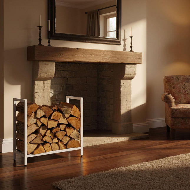 Firewood Rack, Iron, Space-Saving Design