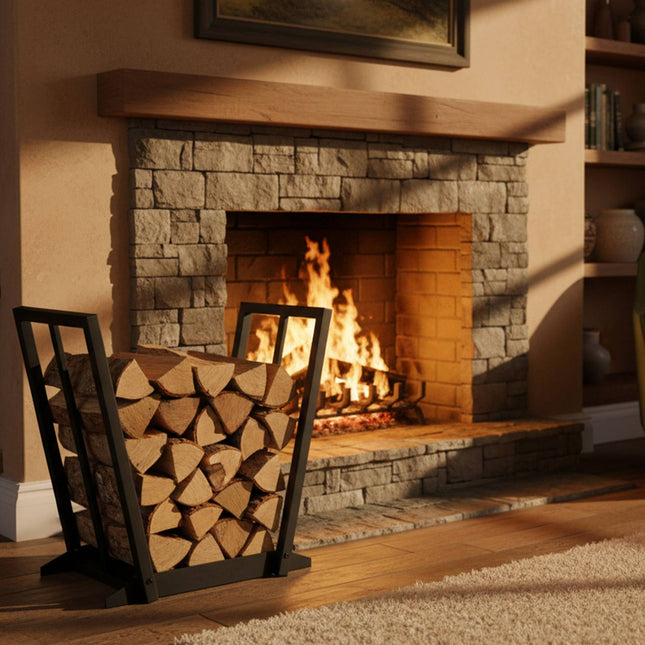 Firewood Rack – Iron V-Shaped Log Holder