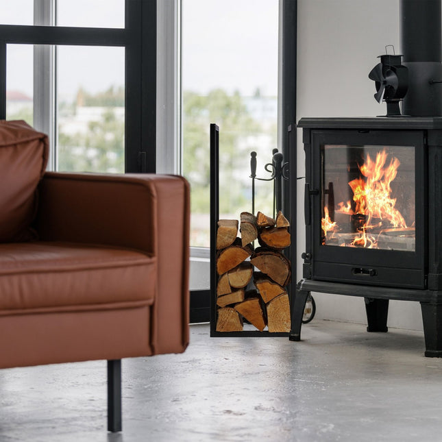 Firewood Rack – Large Black Metal Log Holder