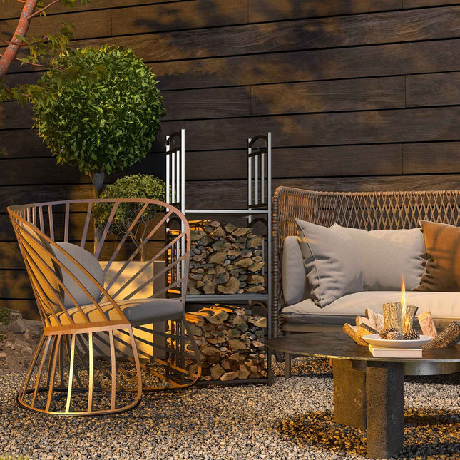 Firewood Rack – Metal, 3-Tier, Indoor Use
