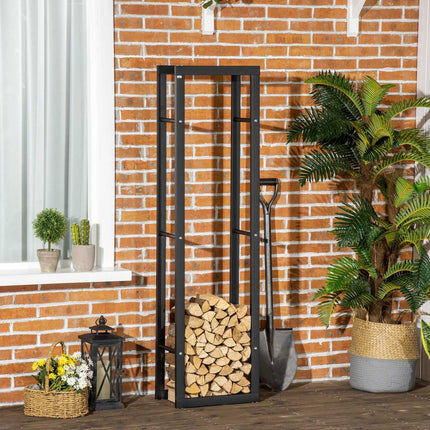 Firewood Rack, Metal, 40x25x150 cm, Holds Up to 100kg