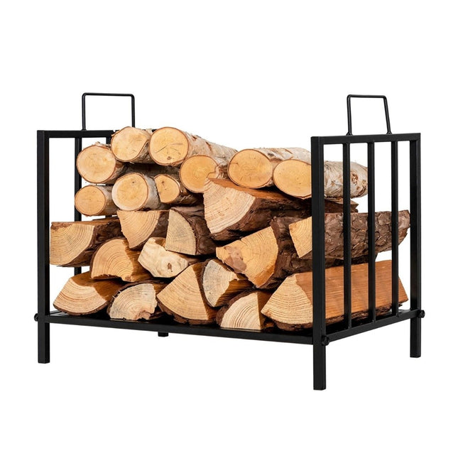 Firewood Rack, Metal, 50kg Capacity, 46x31x46cm, Black