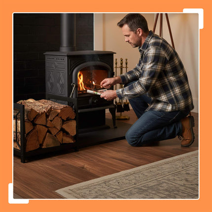 Firewood Rack, Space-Saving Iron Design