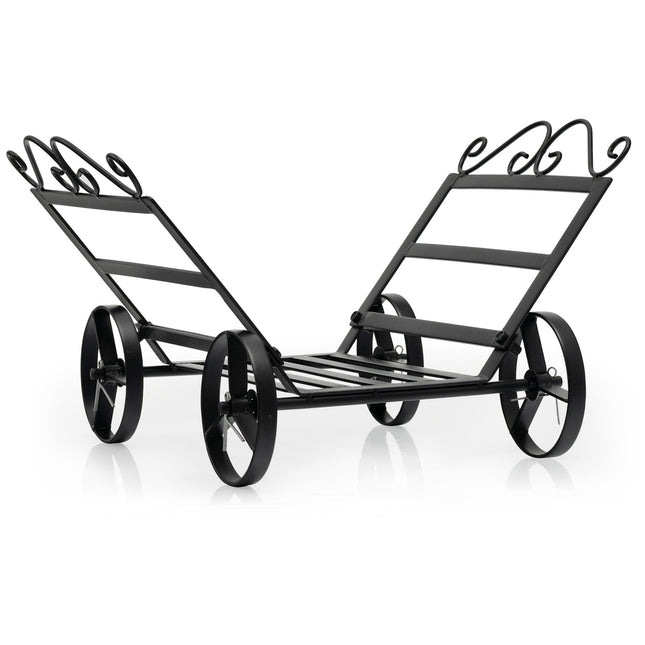 Firewood Rack With Wheels, Steel Log Holder 20 x 16 x 11