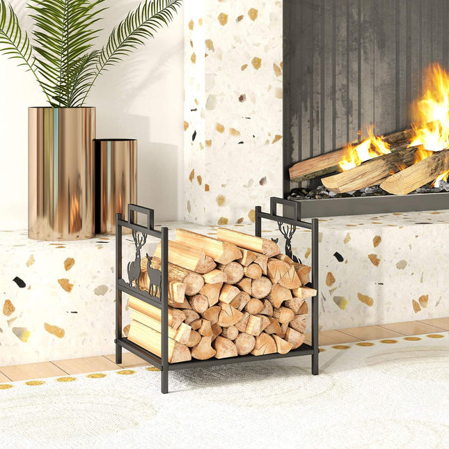Firewood Rack for Indoor Use, Metal, 42.5x33.5x43 cm