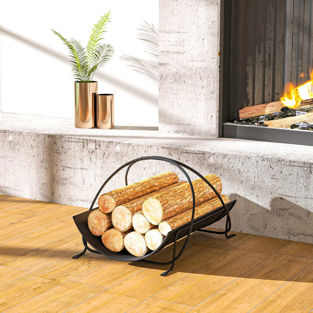 Firewood Rack for Indoors, 51x38x33cm, Metal Handle