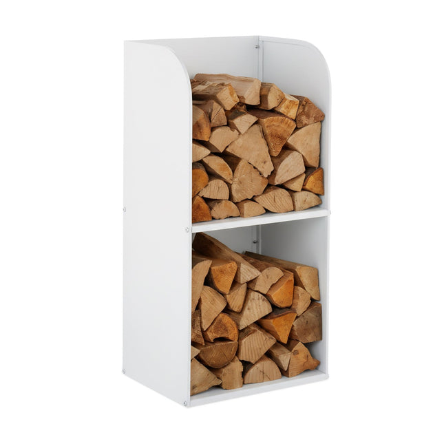 Firewood Rack with 2 Shelves – Iron, Indoor Use